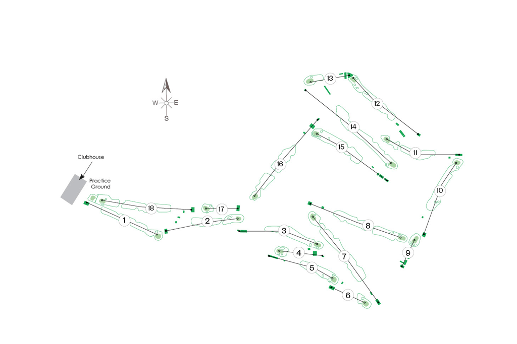 The course map for Gog Magog, one of the venues for Regional Qualifying for The 153rd Open.